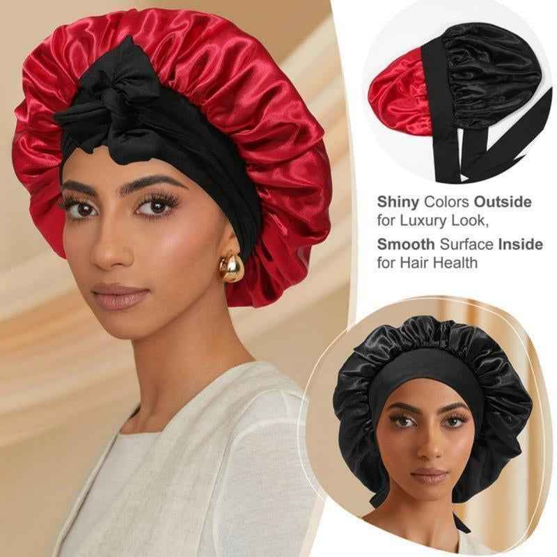 Silk-Like Satin Double-Layer Hair Cap