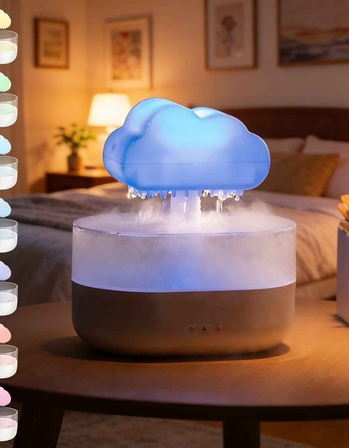 Load image into Gallery viewer, 7 Color Lights Rain Cloud Humidifier, Timing Water Drip Aroma Diffuser, Mushroom Waterfall Lamp for Home Office Bedroom

