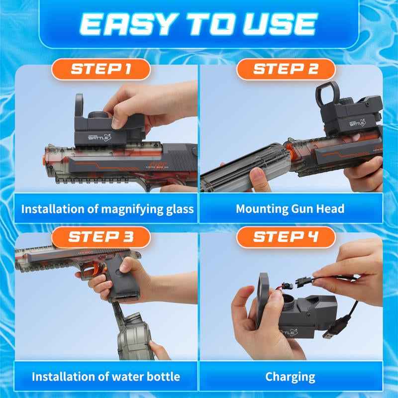 Aquablaze™ Electric Water Blaster – LED Power Squirt Gun for Epic Summer Battles