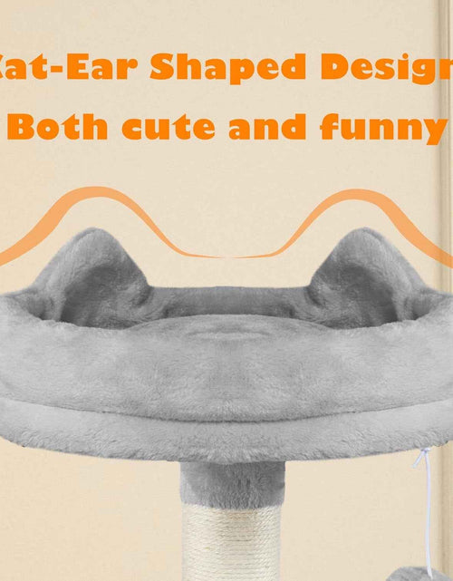 Load image into Gallery viewer, 62.5Inches Cat Tree Cat Tower Cat Condo with Platform &amp; Hammock, Scratching Posts for Kittens Pet Play House with Plush Perch for Indoor Activity Relaxing, Light Gray
