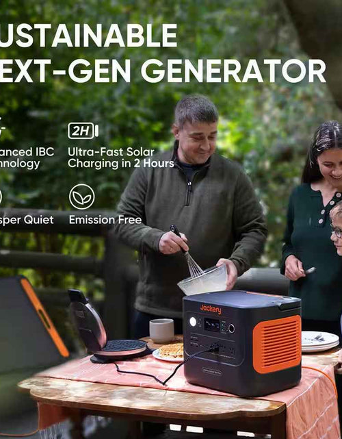 Load image into Gallery viewer, 2000W Output/4000W Peak Solar Generator 1000 plus Expandable Push Button Start Battery Lifepo4 W/Two 100W Solar Panels
