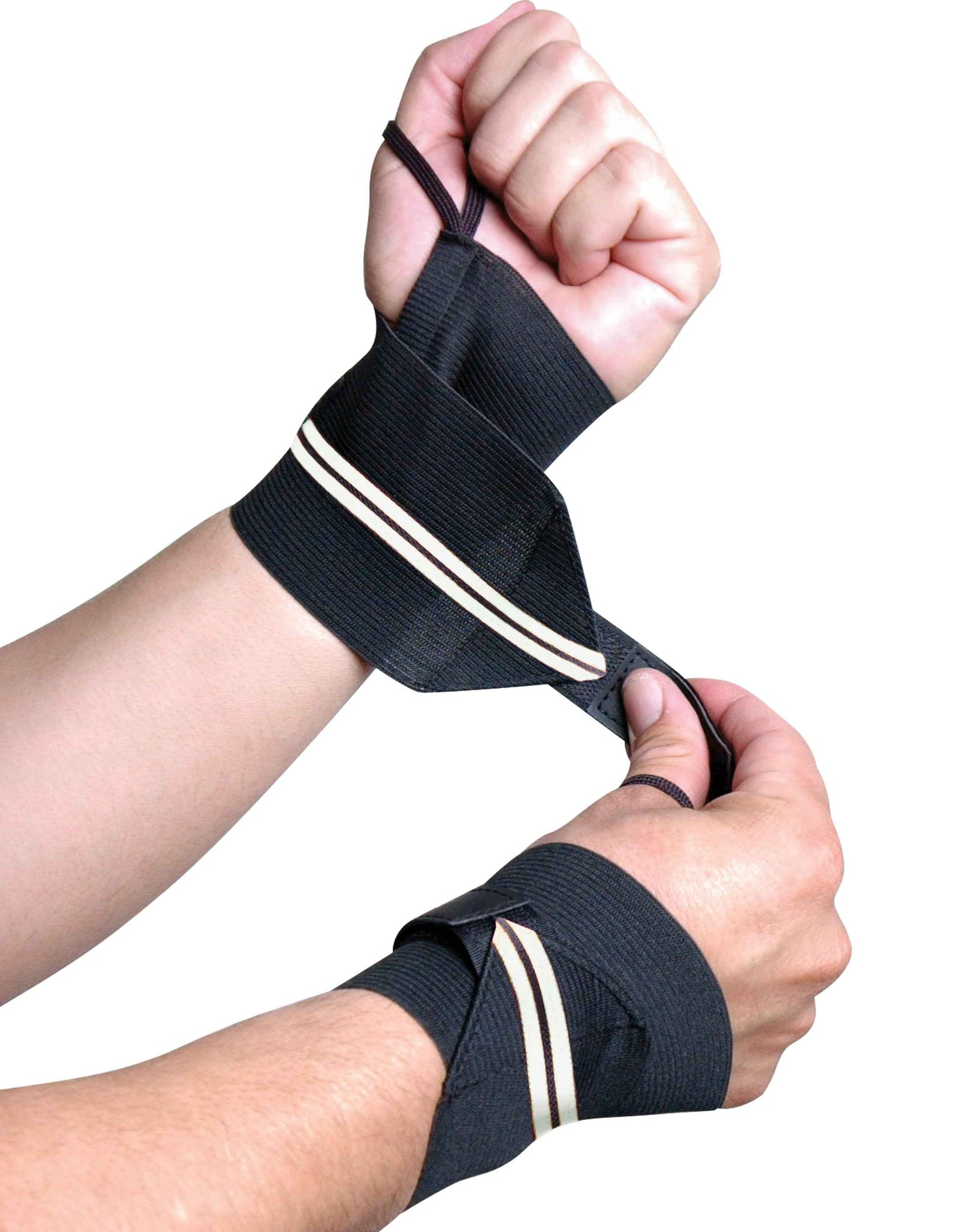 Fitness Weight Lifting Wrist Wraps with Thumb Loops, Pair