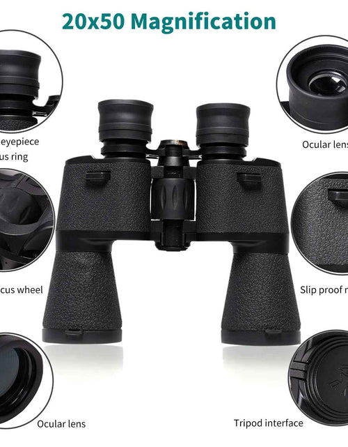 Load image into Gallery viewer, Binoculars, 20X50 Binoculars for Adults, Compact HD High Powered Binoculars with Low Night Vision 28Mm Large Field Binoculars with BAK4 Prism FMC Lens for Hunting Bird Watching Sports
