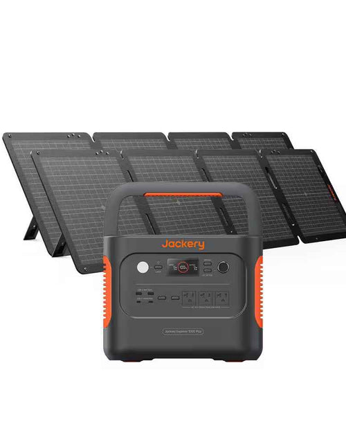 Load image into Gallery viewer, 2000W Output/4000W Peak Solar Generator 1000 plus Expandable Push Button Start Battery Lifepo4 W/Two 100W Solar Panels

