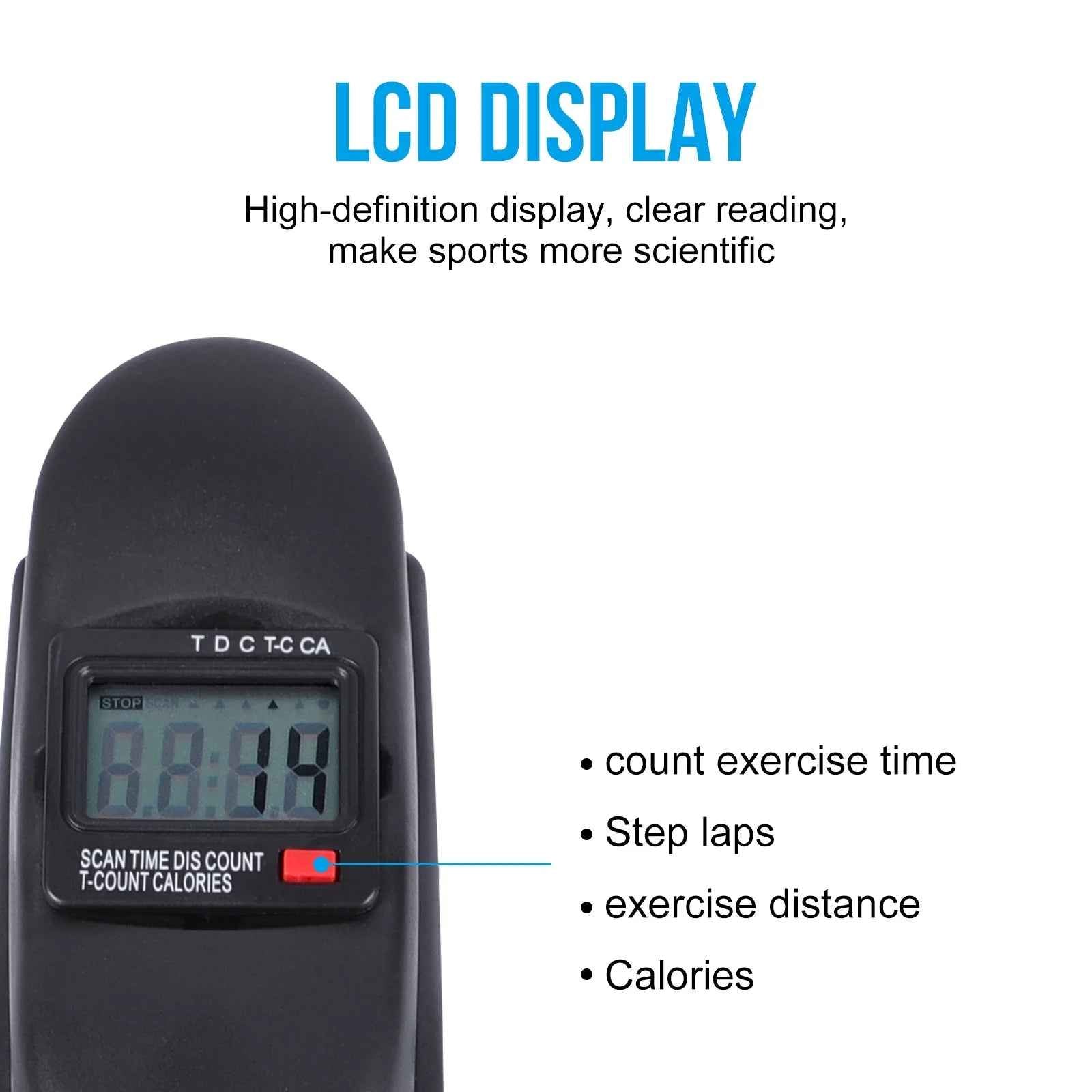 Mini Indoor Pedal Exerciser Cycle Bike Leg Arm Desk W/Lcd Display Fitness Portable Pedal Stationary Bike Home Exercise Black