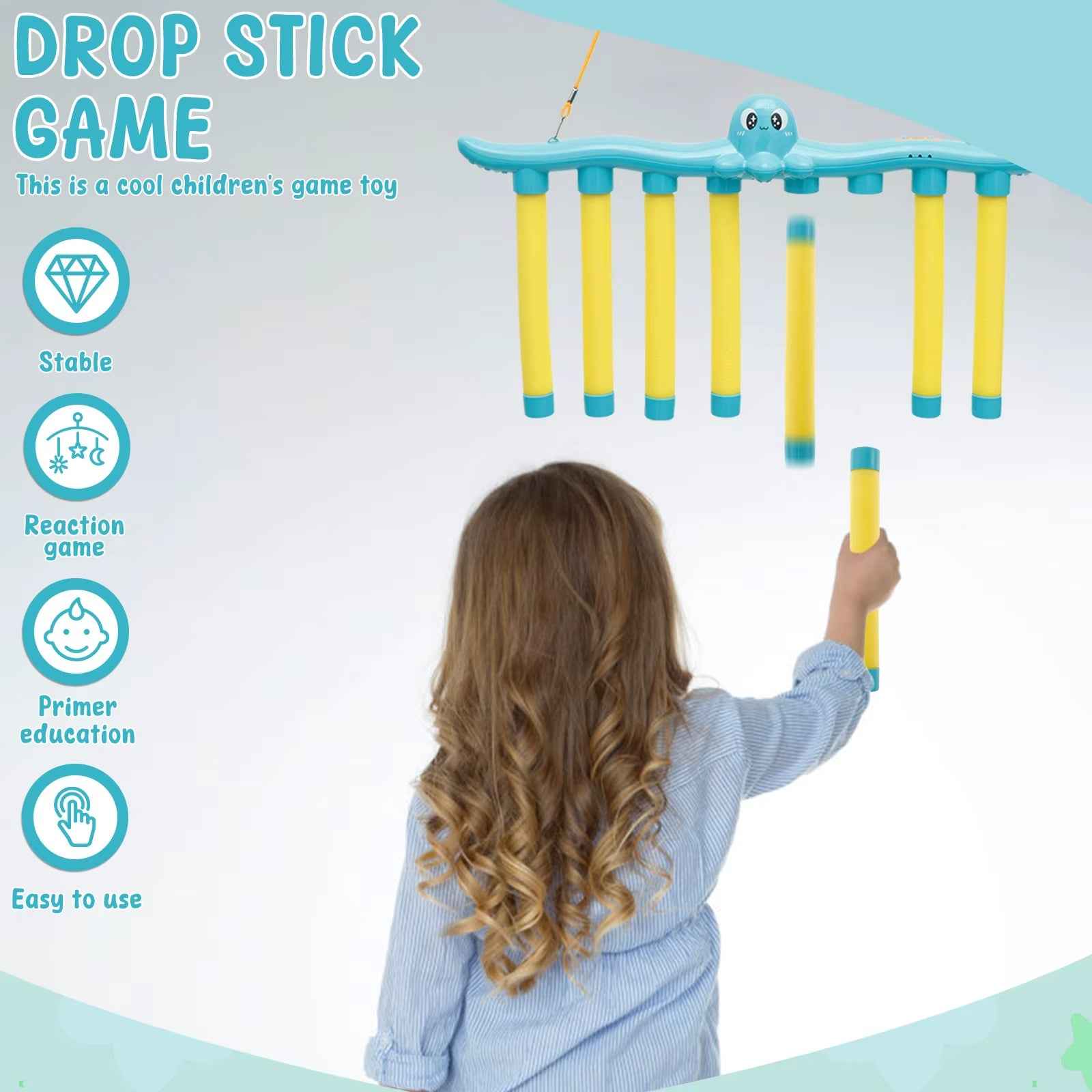 Challenge Falling Sticks Game Kids Stick Catching Toy Training Reaction Hand Eye Educational Parent-Child Interactive Toy Sports