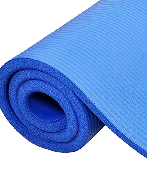 Load image into Gallery viewer, All-Purpose 1-Inch Extra Thick High Density Anti-Tear Exercise Yoga Mat with Carrying Strap, Blue
