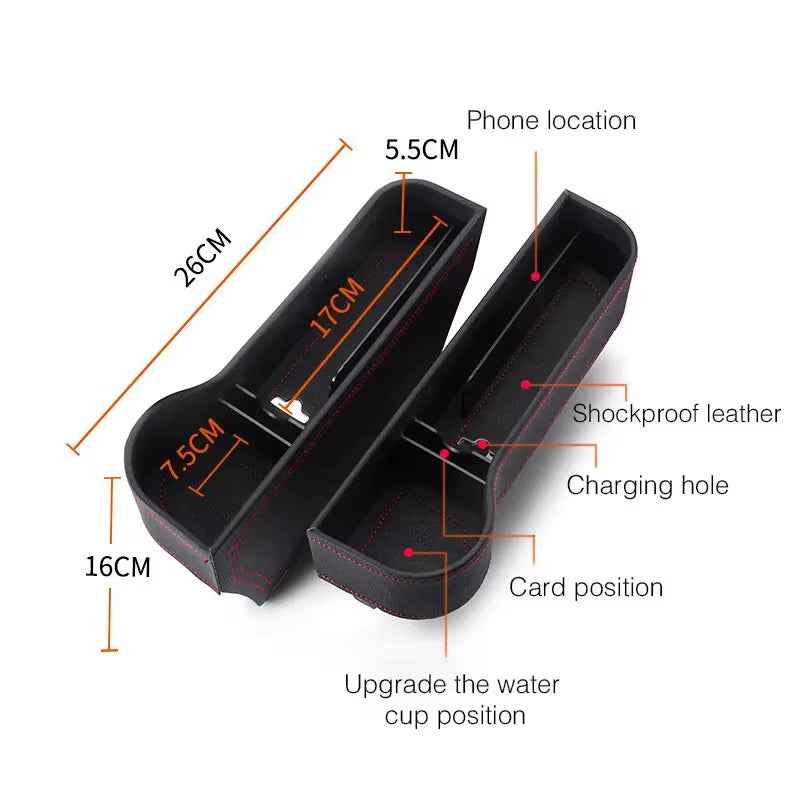 Luxpocket™ Leather Car Seat Gap Organizer – Declutter Your Drive in Style