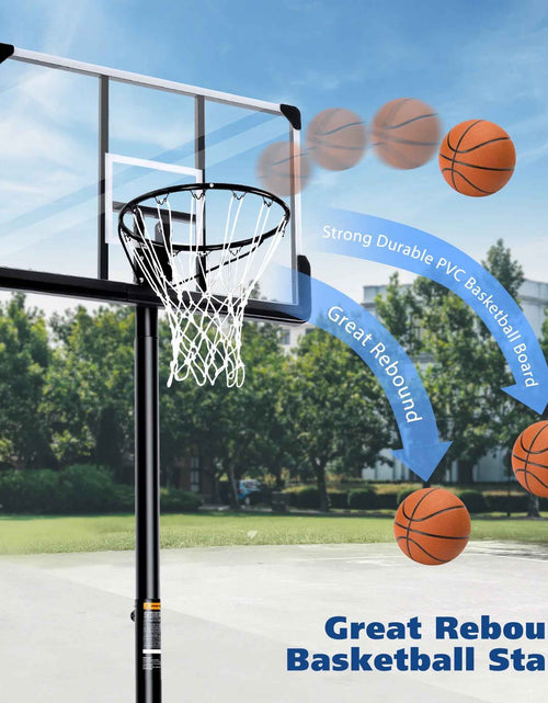 Load image into Gallery viewer, 44In Basketball Hoop Portable Basketball System with Adjustable Height with Big Backboard and Large Base for Youth Adults Family Indoor Outdoor

