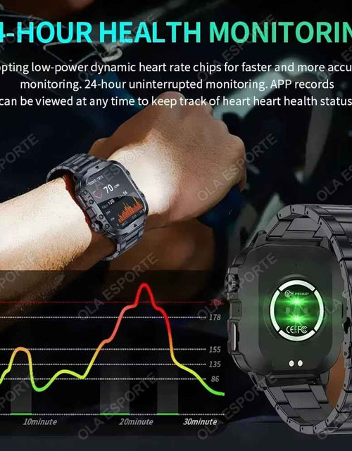 Load image into Gallery viewer, Original Men Smartwatch Flashlight Bluetooth Call Fitness Clock IP68 Waterproof Sports Men for Android IOS Smart Watch 2025 New
