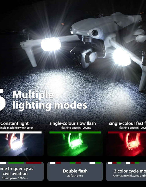 Load image into Gallery viewer, Drone Strobe Light, anti Collision Light, Rechargable Flash Led Lamp Light for FAA Drone Night Flying, Fits for DJI Mini 4 Pro, Avata 2,Mini 4K,Air 3, Mavic 3 and All RC Drones Accessory
