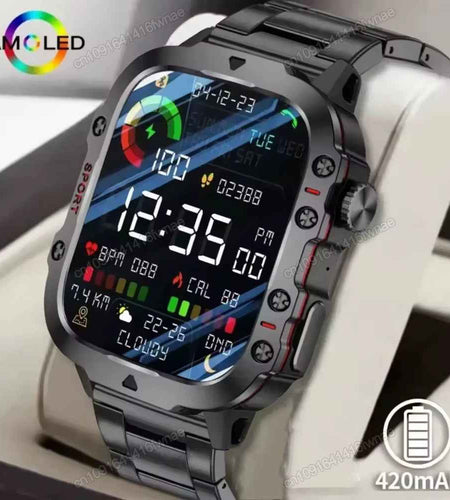 Original Men Smartwatch Flashlight Bluetooth Call Fitness Clock IP68 Waterproof Sports Men for Android IOS Smart Watch 2025 New