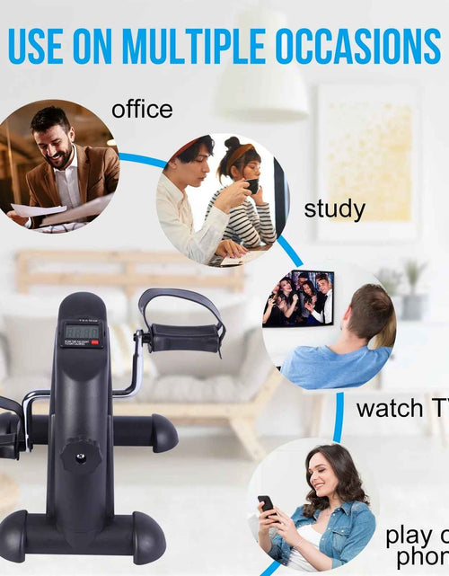 Load image into Gallery viewer, Mini Indoor Pedal Exerciser Cycle Bike Leg Arm Desk W/Lcd Display Fitness Portable Pedal Stationary Bike Home Exercise Black
