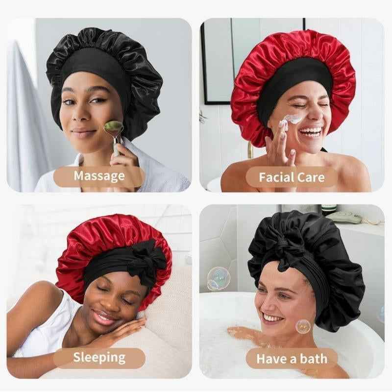 Silk-Like Satin Double-Layer Hair Cap