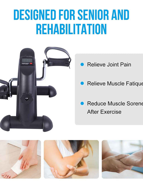 Load image into Gallery viewer, Mini Indoor Pedal Exerciser Cycle Bike Leg Arm Desk W/Lcd Display Fitness Portable Pedal Stationary Bike Home Exercise Black
