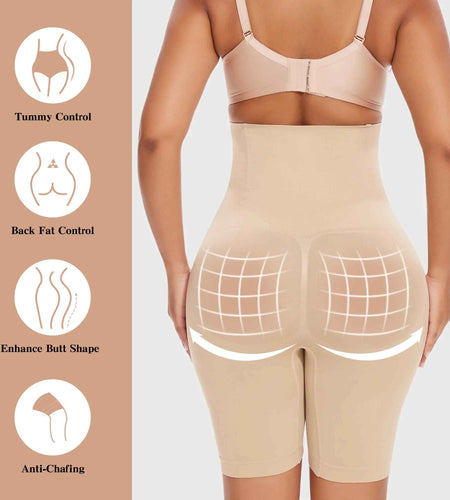 2 Packs Tummy Control Shapewear Shorts Faja Body Shaper for Women High-Waisted Thigh Slimming