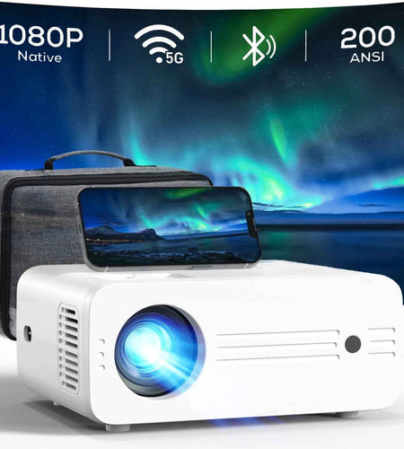 4K Projectors with Wifi and Bluetooth ,Native 1080P Projection,9000 Lumens,With Carry Bag