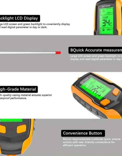 Load image into Gallery viewer, SmartGrow 4-in-1 Digital Soil Meter – Moisture, pH, Temperature &amp; Sunlight Intensity for Perfect Plant Care
