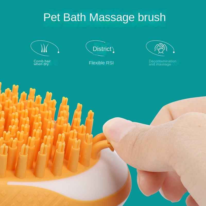 Dog Cat Bath Brush 2-In-1 Pet SPA Massage Comb Soft Silicone Pets Shower Hair Grooming Cmob Dog Cleaning Tool Pet Products