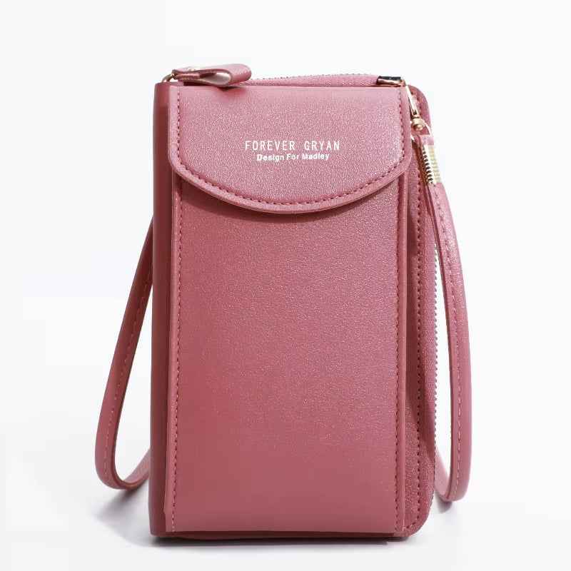 Elegance On-the-Go – Luxe PU Leather Crossbody Shoulder Bag with Phone & Card Organizer