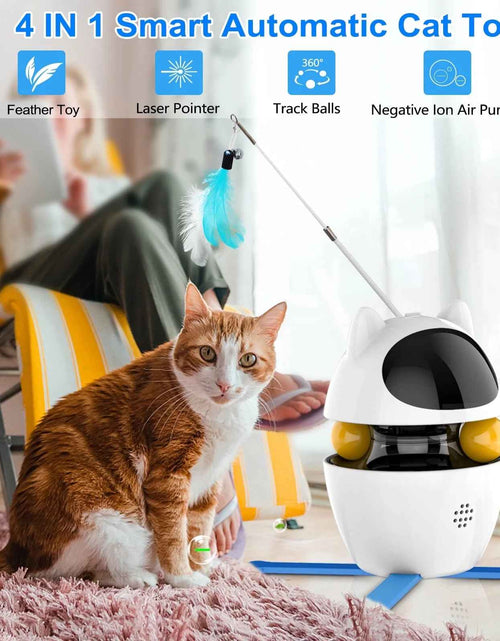 Load image into Gallery viewer, Automatic 3 in 1 Interactive Cat Toy with Laser and Feather for Indoor
