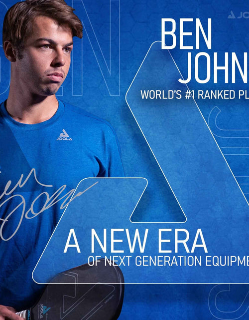 Load image into Gallery viewer, Ben Johns Blue Lightning Pickleball Set, 2 Fiberglass Paddles with Honeycomb Core, Paddle Bag, 4 Balls
