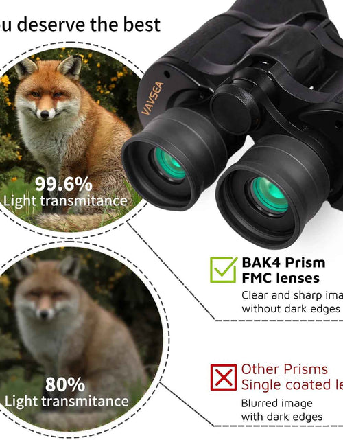 Load image into Gallery viewer, Binoculars, 20X50 Binoculars for Adults, Compact HD High Powered Binoculars with Low Night Vision 28Mm Large Field Binoculars with BAK4 Prism FMC Lens for Hunting Bird Watching Sports
