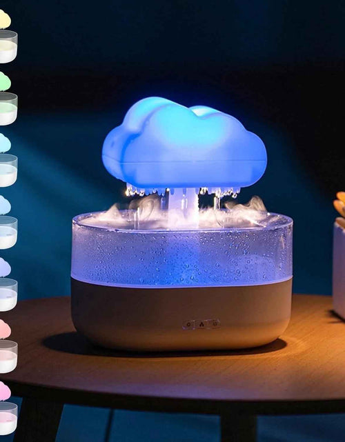 Load image into Gallery viewer, 7 Color Lights Rain Cloud Humidifier, Timing Water Drip Aroma Diffuser, Mushroom Waterfall Lamp for Home Office Bedroom
