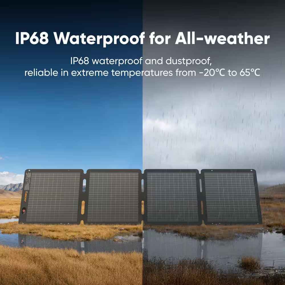 2000W Output/4000W Peak Solar Generator 1000 plus Expandable Push Button Start Battery Lifepo4 W/Two 100W Solar Panels