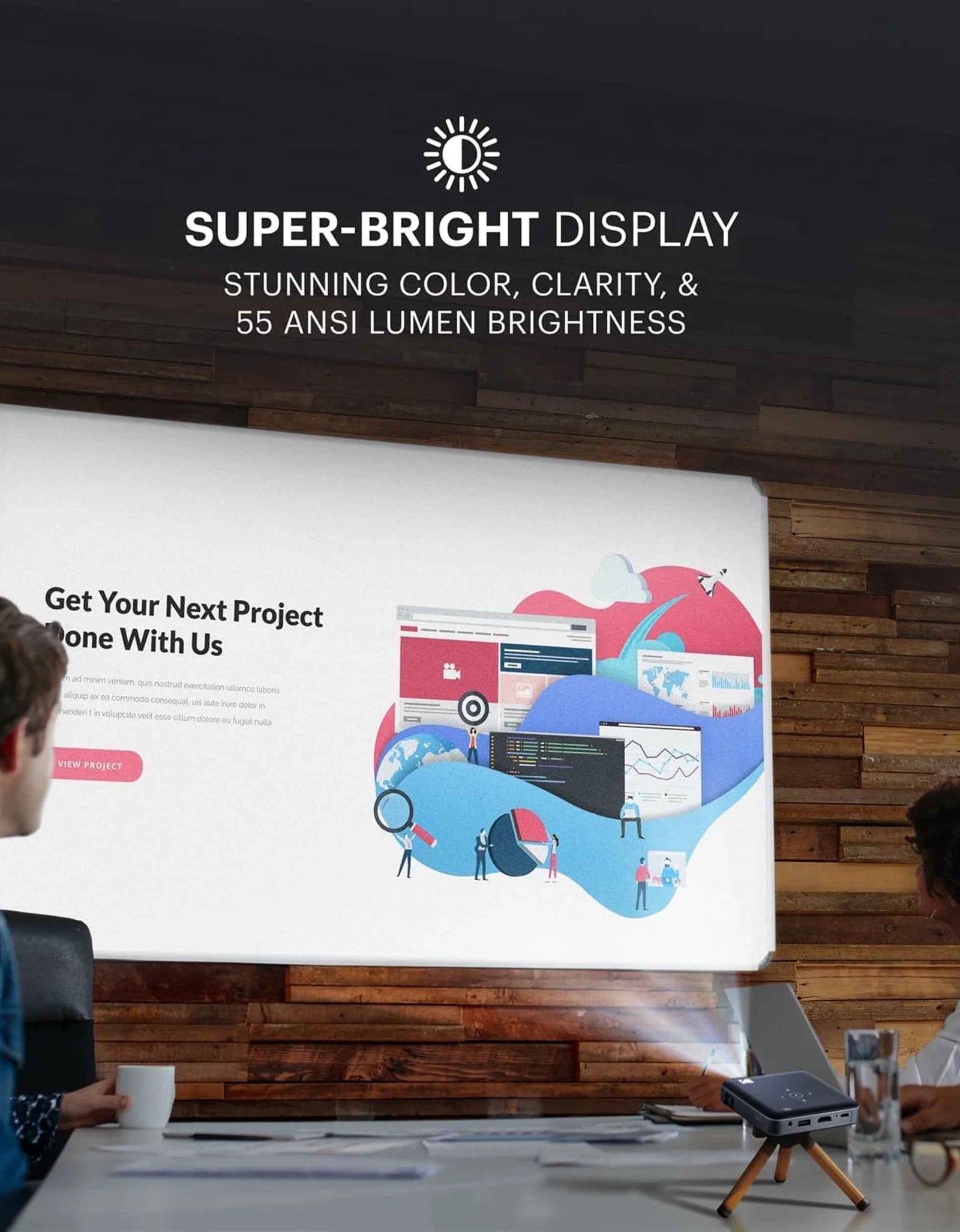 Luma 150 Pico Projector with Built-In Speaker, Black