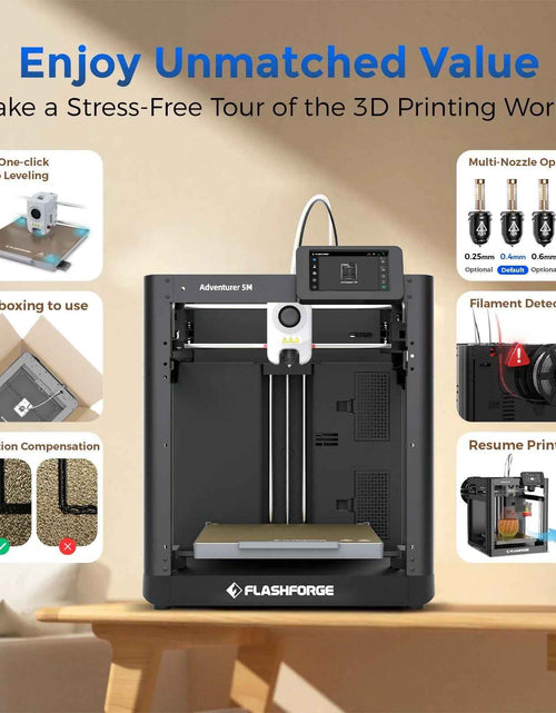 Load image into Gallery viewer, Adventurer 5M 3D Printer, Fully Auto Leveling &amp; 600Mm/S High Speed Printing, Black
