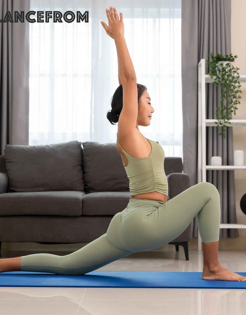 Load image into Gallery viewer, All-Purpose 1-Inch Extra Thick High Density Anti-Tear Exercise Yoga Mat with Carrying Strap, Blue
