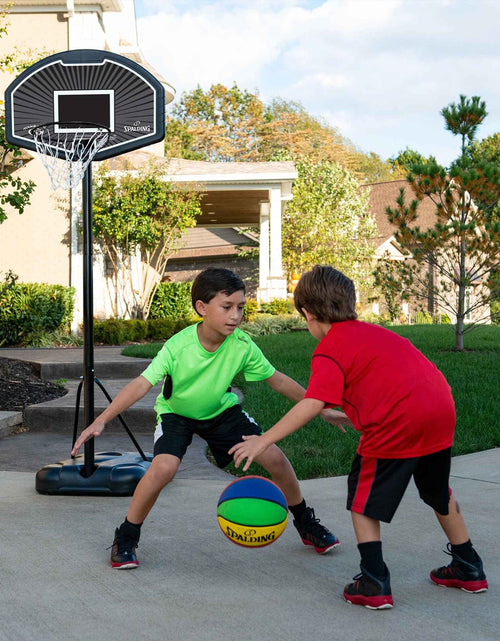 Load image into Gallery viewer, 32-Inch Portable Basketball Hoop with Eco-Composite Backboard &amp; Telescoping Height Adjustment-Outdoor Play
