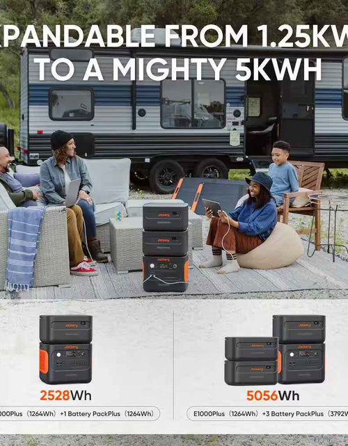 Load image into Gallery viewer, 2000W Output/4000W Peak Solar Generator 1000 plus Expandable Push Button Start Battery Lifepo4 W/Two 100W Solar Panels
